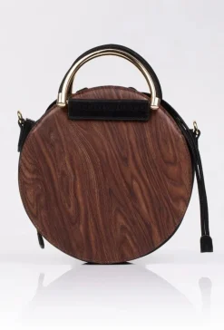 Best Monnari Torebka Damska Okrągła Brązowo Czarna BAG9340-017