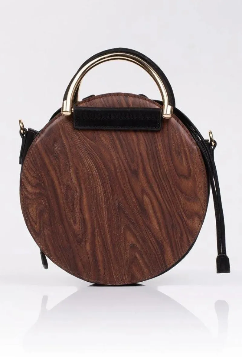 Best Monnari Torebka Damska Okrągła Brązowo Czarna BAG9340-017