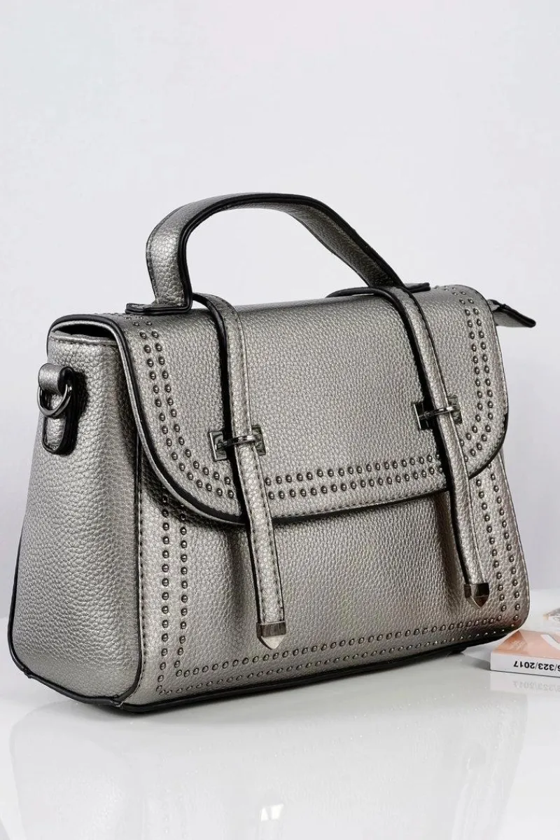 Sale Boto Torebka Damska Srebrna Listonoszka Kuferek Dżety