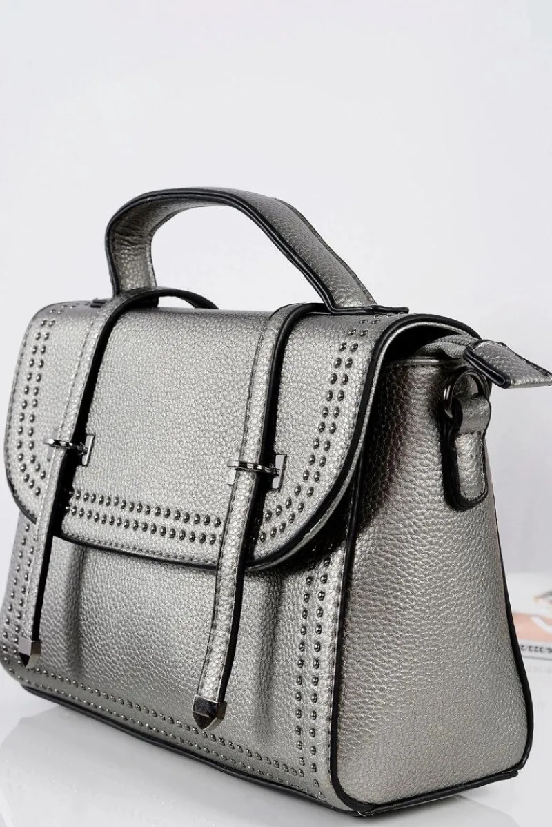 Sale Boto Torebka Damska Srebrna Listonoszka Kuferek Dżety