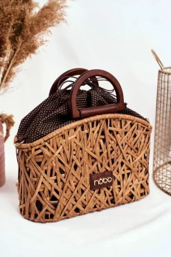 Torebki Nobo|Torebki Klasyczne>Nobo Torebka Damska Wiklinowy Koszyczek NBAG-XI0370-C015