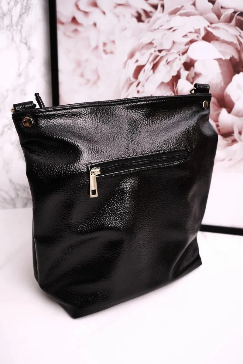 Sale Boto Torebka Damska Z Odpinanymi Paskami LAURA BIAGGI Lakierowana Czarna