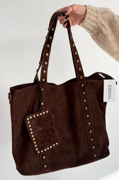 New Torebka Damska Ze Zdobieniem Czekoladowa Kynelle Torebki Klasyczne