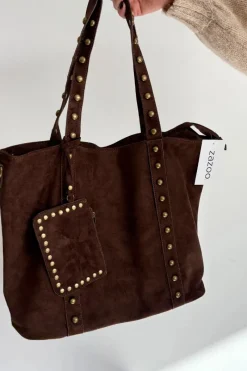 New Torebka Damska Ze Zdobieniem Czekoladowa Kynelle Torebki Klasyczne