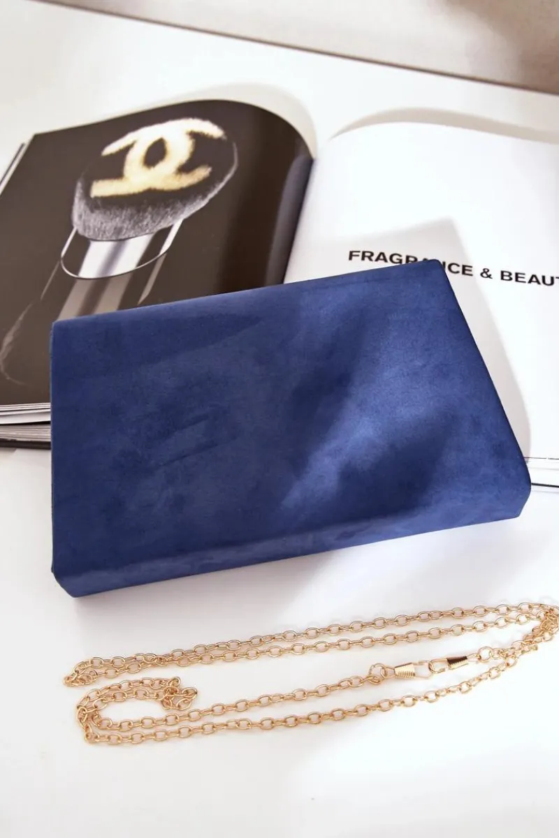 Kopertówki>Boto Torebka Kopertówka Z Ozdobnym Sercem Eko Zamszowa Granatowa Evilinas