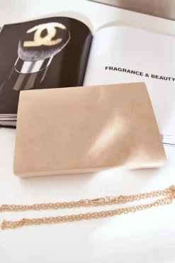 Sale Torebka Kopertówka Z Ozdobnym Sercem Eko Zamszowa Beżowa Evilinas Kopertówki