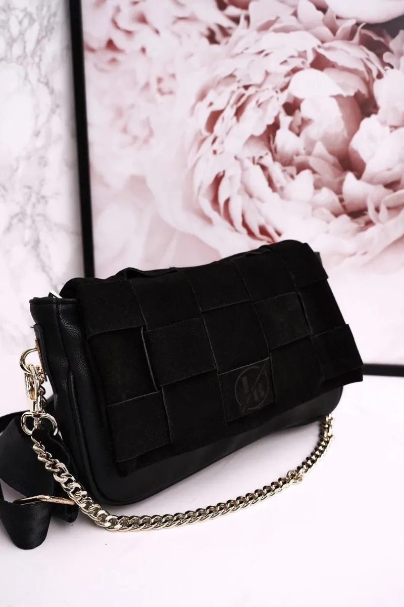 Discount Boto Torebka Kopertówka Z Zamszową Plecionką LAURA BIAGGI Czarna