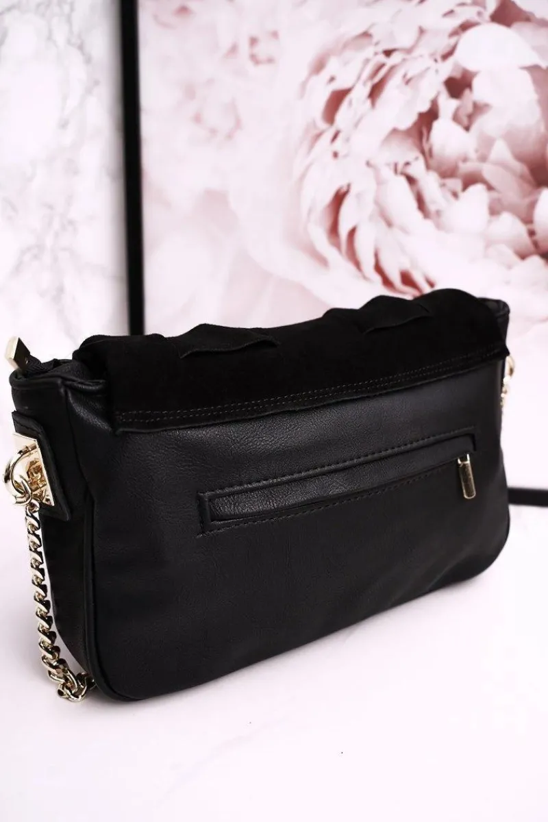 Discount Boto Torebka Kopertówka Z Zamszową Plecionką LAURA BIAGGI Czarna