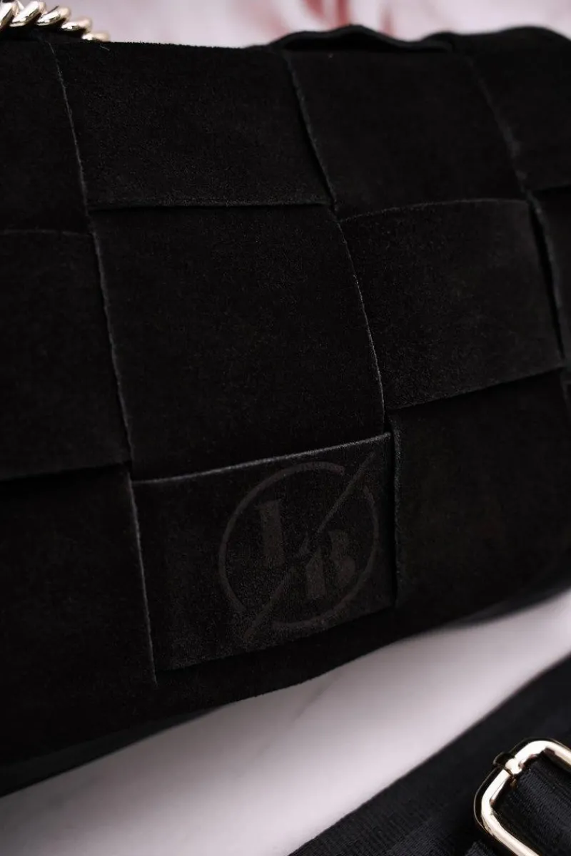 Discount Boto Torebka Kopertówka Z Zamszową Plecionką LAURA BIAGGI Czarna