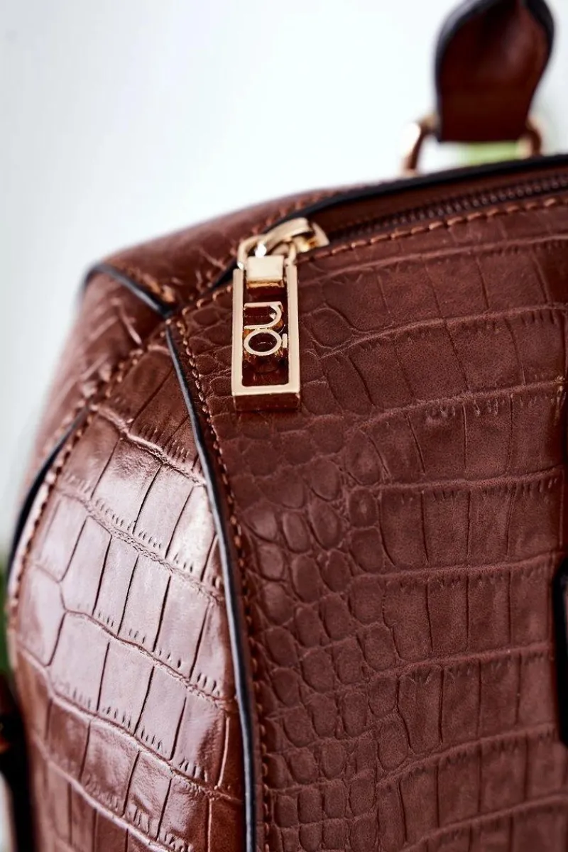 Hot Nobo Torebka Kuferek Do Ręki L1440 Brązowa