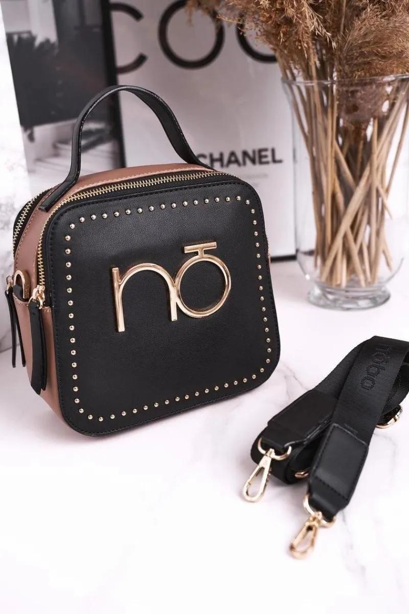 Best Torebka Kuferek Listonoszka NBAG-J0860-C020 Czarna Beżowa Torebki Nobo|Torebki Kuferki