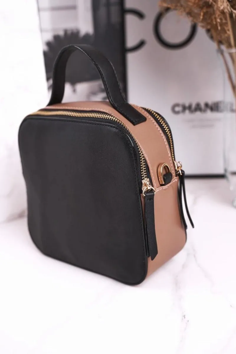 Best Torebka Kuferek Listonoszka NBAG-J0860-C020 Czarna Beżowa Torebki Nobo|Torebki Kuferki