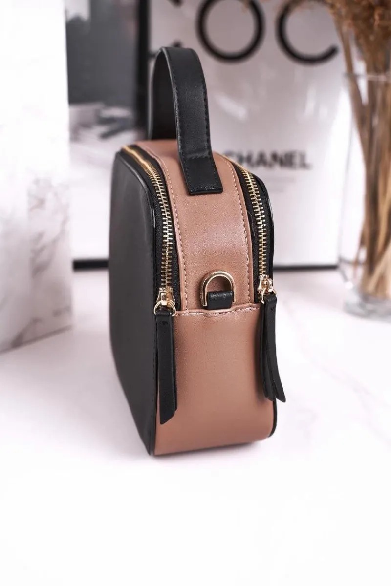 Best Torebka Kuferek Listonoszka NBAG-J0860-C020 Czarna Beżowa Torebki Nobo|Torebki Kuferki