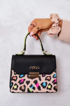 Torebki Nobo|Torebki Kuferki>Nobo Torebka Kuferek M1470-CM15 Czarno-Beżowa