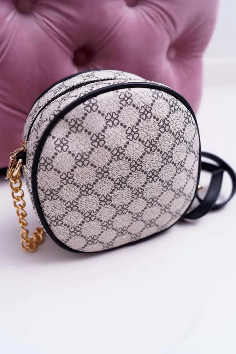 New Boto Torebka Kuferek Okrągły Beżowo Czarna