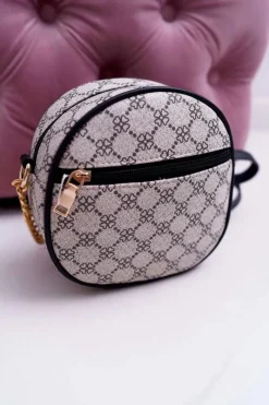 New Boto Torebka Kuferek Okrągły Beżowo Czarna