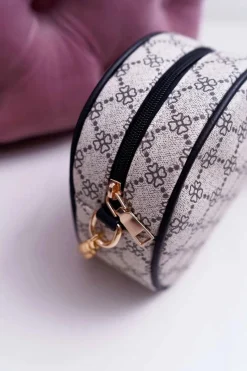 New Boto Torebka Kuferek Okrągły Beżowo Czarna