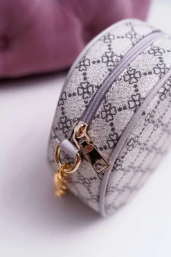 Clearance Torebka Kuferek Okrągły Beżowo Szara Torebki Kuferki