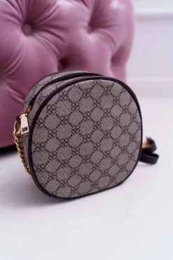 Online Torebka Kuferek Okrągły Kawowa Torebki Kuferki