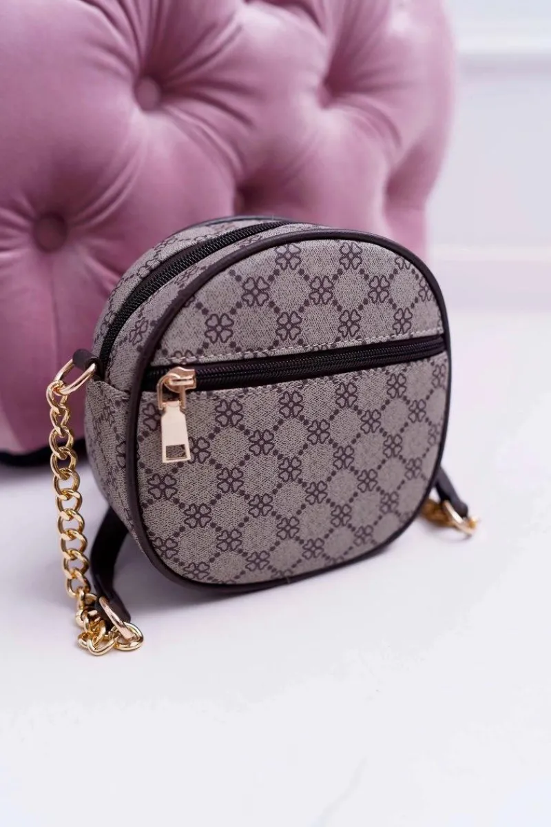 Online Torebka Kuferek Okrągły Kawowa Torebki Kuferki