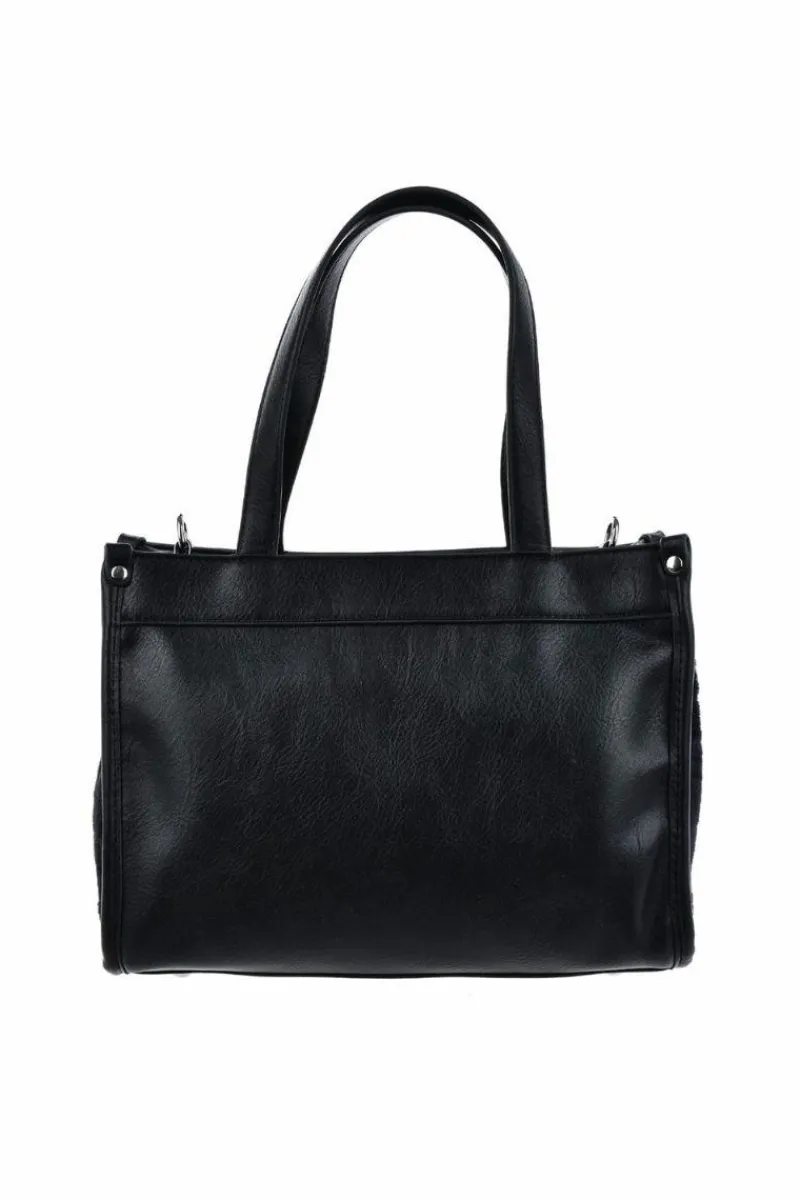 Torebki Kuferki|Torebki Klasyczne>Big Star Shoes Torebka Kuferek Z Futerkiem Big Star OO574067 Czarna