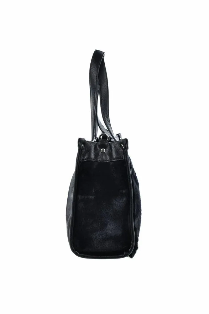 Torebki Kuferki|Torebki Klasyczne>Big Star Shoes Torebka Kuferek Z Futerkiem Big Star OO574067 Czarna