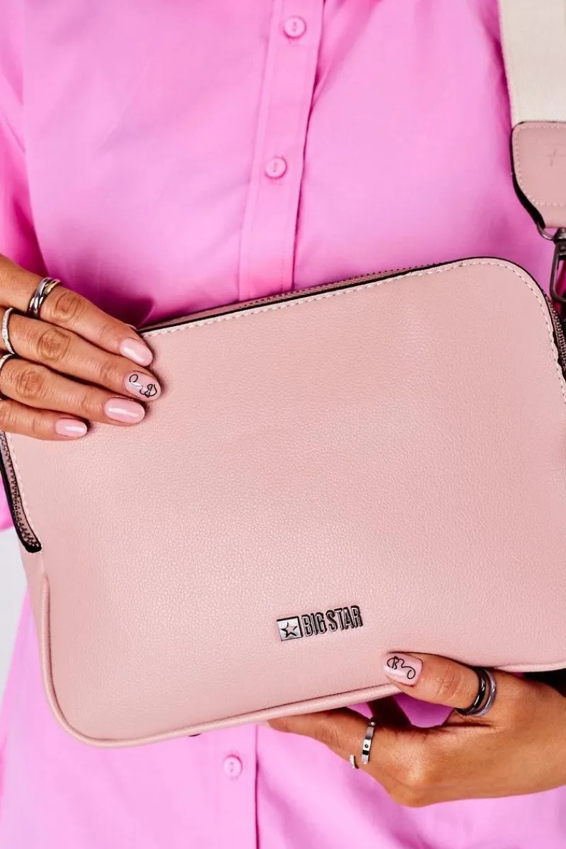 New Torebka Listonoszka Kuferek Big Star HH574086 Różowa Torebki Kuferki|Listonoszki
