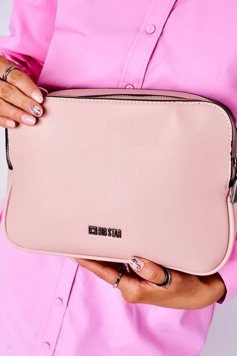 New Torebka Listonoszka Kuferek Big Star HH574086 Różowa Torebki Kuferki|Listonoszki