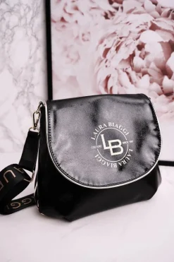 Discount Torebka Listonoszka LAURA BIAGGI Lakierowana Czarna Torebki Klasyczne|Listonoszki