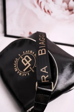 Discount Torebka Listonoszka LAURA BIAGGI Lakierowana Czarna Torebki Klasyczne|Listonoszki