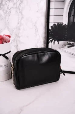 Monnari Torebka Listonoszka BAG0200-M20 Pikowana Czarna Błyszcząca