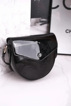 Torebki Monnari|Listonoszki>Monnari Torebka Listonoszka BAG5710-M20 Czarna Lakierowana