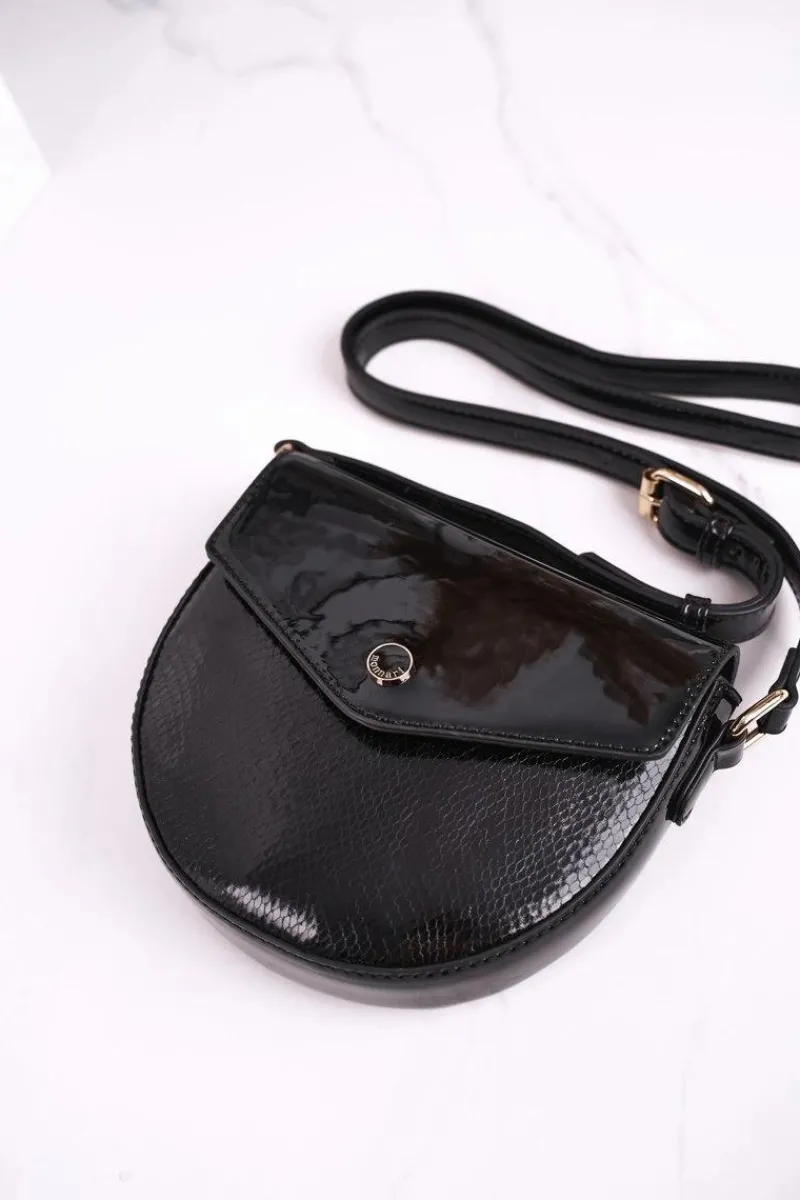 Torebki Monnari|Listonoszki>Monnari Torebka Listonoszka BAG5710-M20 Czarna Lakierowana