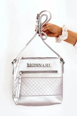 Best Torebka Listonoszka A360-022 Srebrna Torebki Klasyczne|Listonoszki