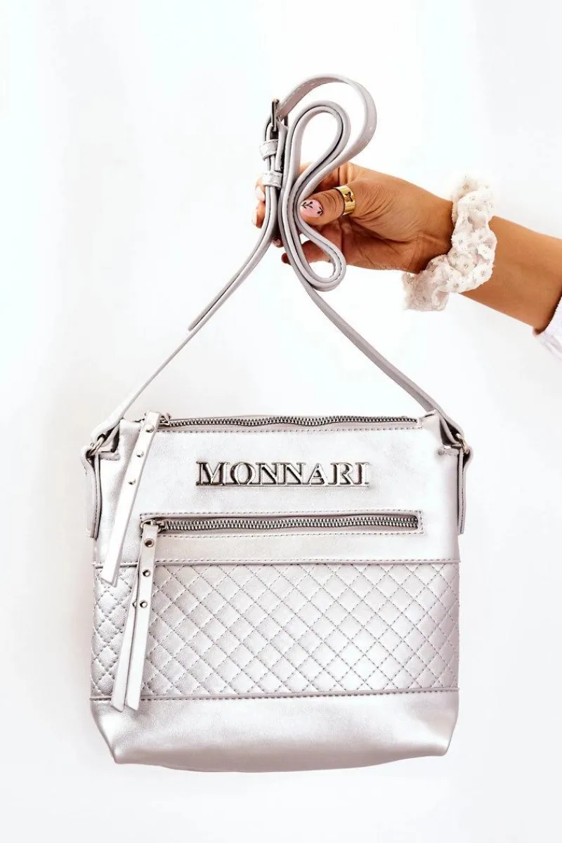 Best Torebka Listonoszka A360-022 Srebrna Torebki Klasyczne|Listonoszki