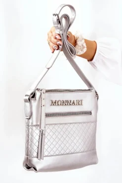 Best Torebka Listonoszka A360-022 Srebrna Torebki Klasyczne|Listonoszki