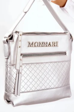 Best Torebka Listonoszka A360-022 Srebrna Torebki Klasyczne|Listonoszki