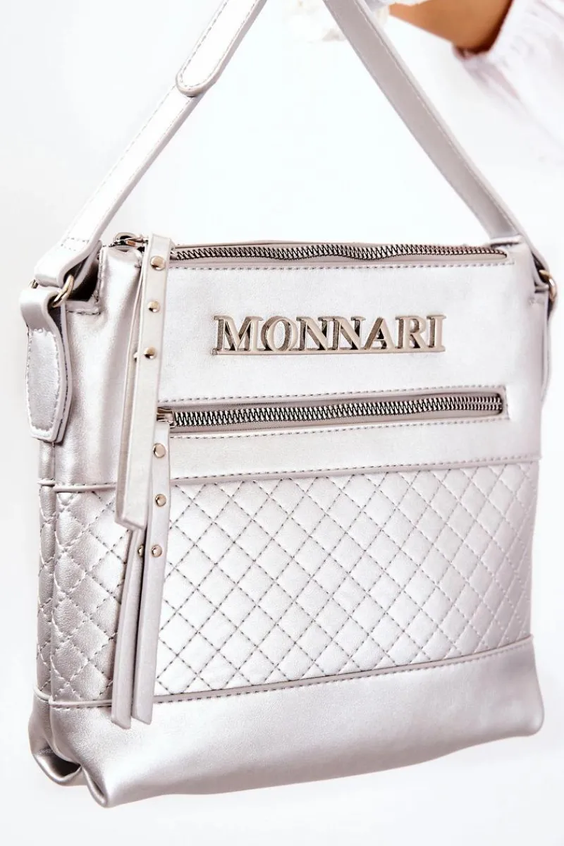 Best Torebka Listonoszka A360-022 Srebrna Torebki Klasyczne|Listonoszki