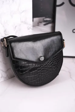 New Torebka Listonoszka BAG5710-020 Czarna Print Zwierzęcy Torebki Monnari|Listonoszki