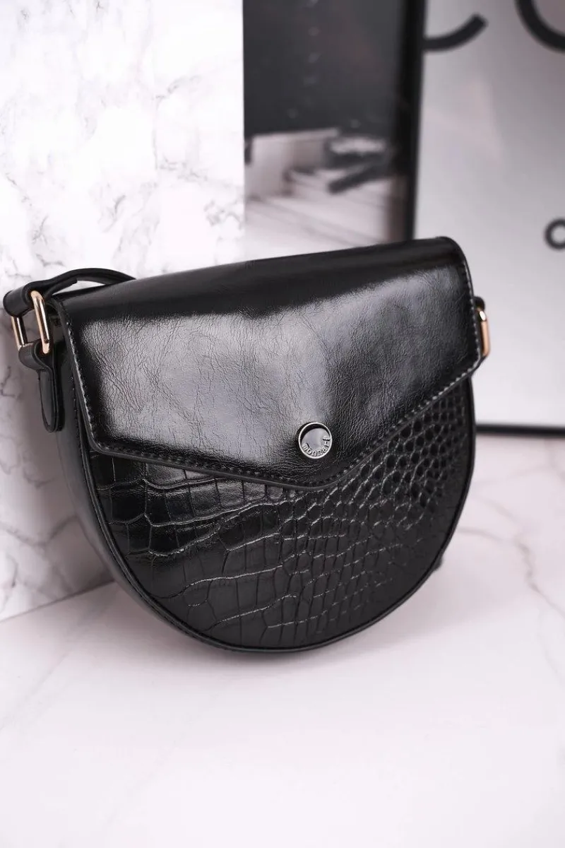 New Torebka Listonoszka BAG5710-020 Czarna Print Zwierzęcy Torebki Monnari|Listonoszki