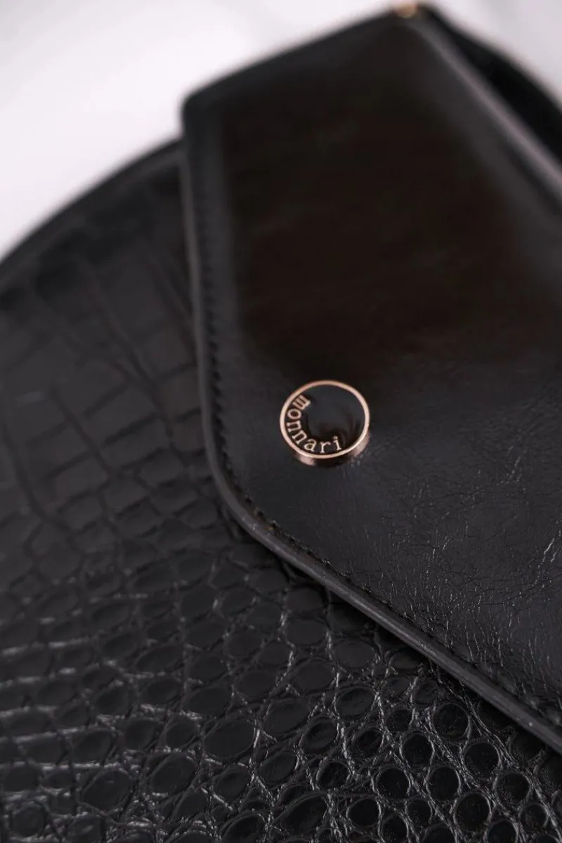 New Torebka Listonoszka BAG5710-020 Czarna Print Zwierzęcy Torebki Monnari|Listonoszki