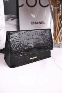 Online Torebka Listonoszka BAG5450-020 Czarna Print Zwierzęcy Torebki Monnari|Listonoszki