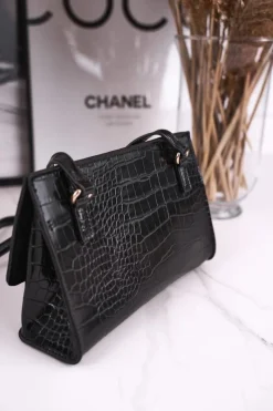 Online Torebka Listonoszka BAG5450-020 Czarna Print Zwierzęcy Torebki Monnari|Listonoszki