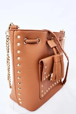 Best Nobo Torebka Listonoszka Na Łańcuszku K4090 Brązowa