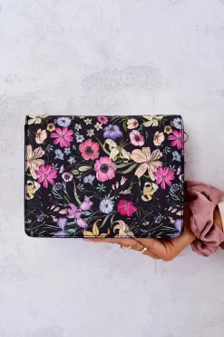 Outlet Torebka Listonoszka NBAG-M1070-CM02 Czarna W Kwiaty Torebki Nobo|Torebki Kuferki