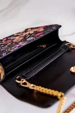 Outlet Torebka Listonoszka NBAG-M1070-CM02 Czarna W Kwiaty Torebki Nobo|Torebki Kuferki