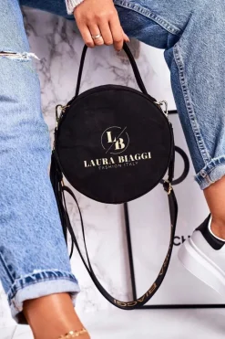 Torebki Klasyczne|Listonoszki>Boto Torebka Listonoszka Okrągła Z Frędzlami LAURA BIAGGI Czarna