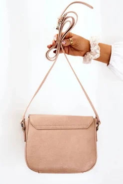 Torebka Listonoszka Wężowa M0820-C015 Beżowa Torebki Nobo|Listonoszki