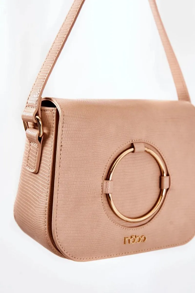 Torebka Listonoszka Wężowa M0820-C015 Beżowa Torebki Nobo|Listonoszki