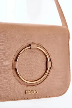 Torebka Listonoszka Wężowa M0820-C015 Beżowa Torebki Nobo|Listonoszki